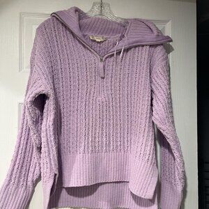 Pink Republic Women's Light Purple Quarter Zip Sweater